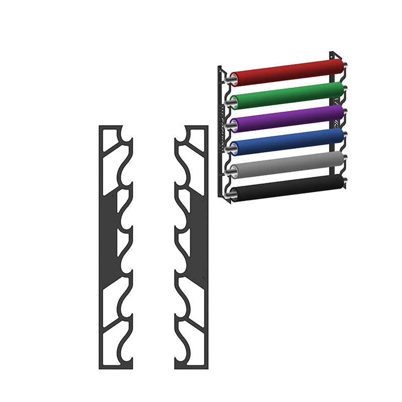 Estante de almacenamiento de rollo de tela para montaje en pared, estante de metal resistente para vinilo y tinte, organizador grande de material de carteles y pancartas