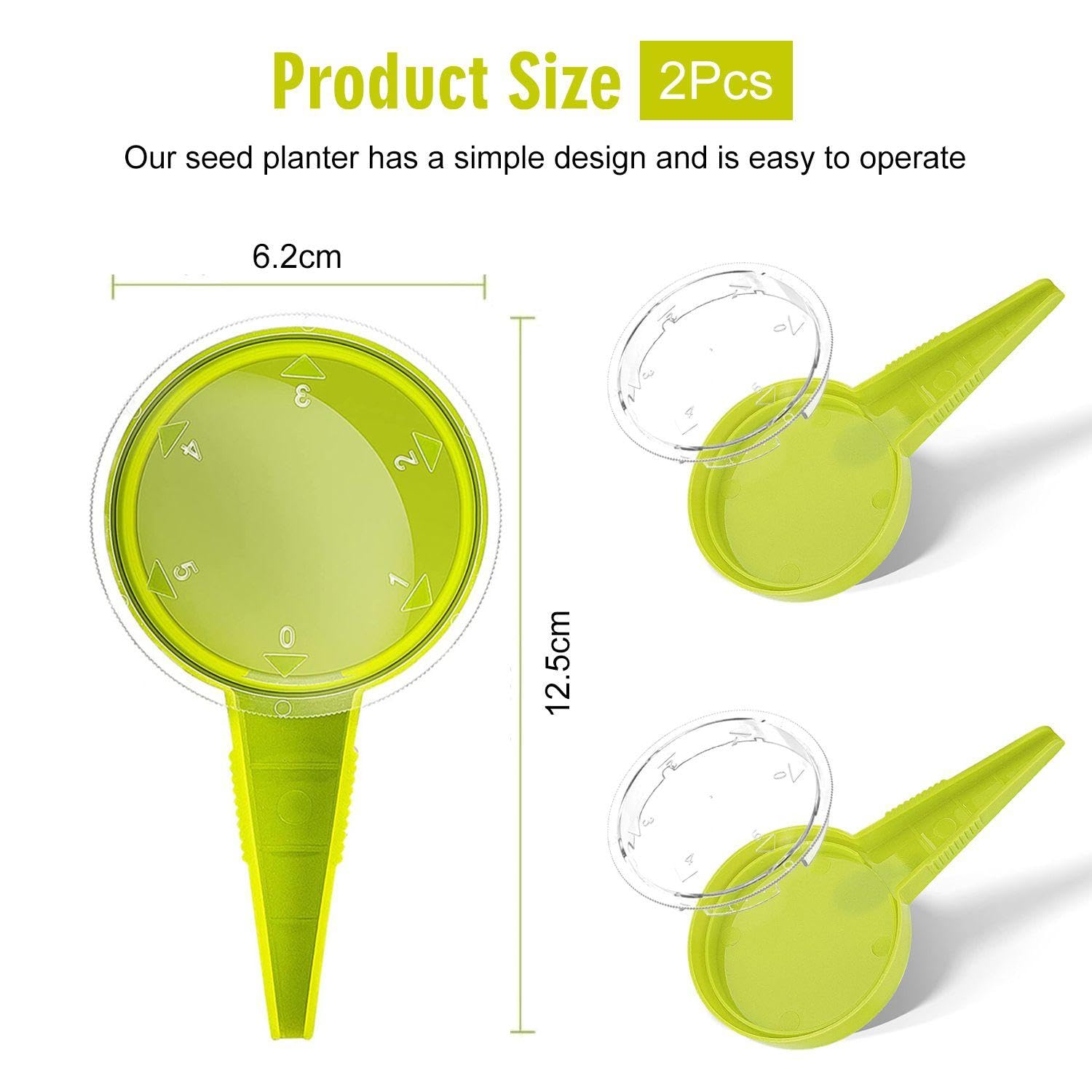 Sequence en Plastique en 2 Pièces, Outils De Jardinage À Domicile, Semence Manuel, Outils De Plantation, Distributeur De Graines