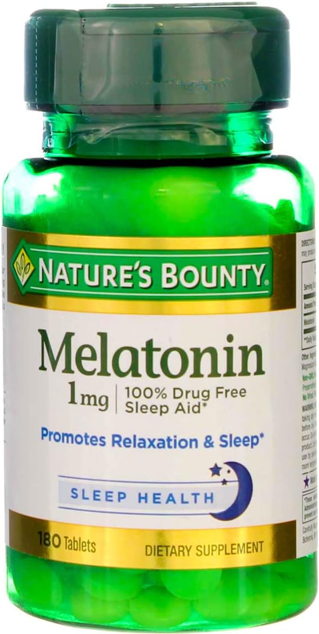 Nature&amp;#39;s Bounty Melatonin 1 mg Tablets, 180 Count
