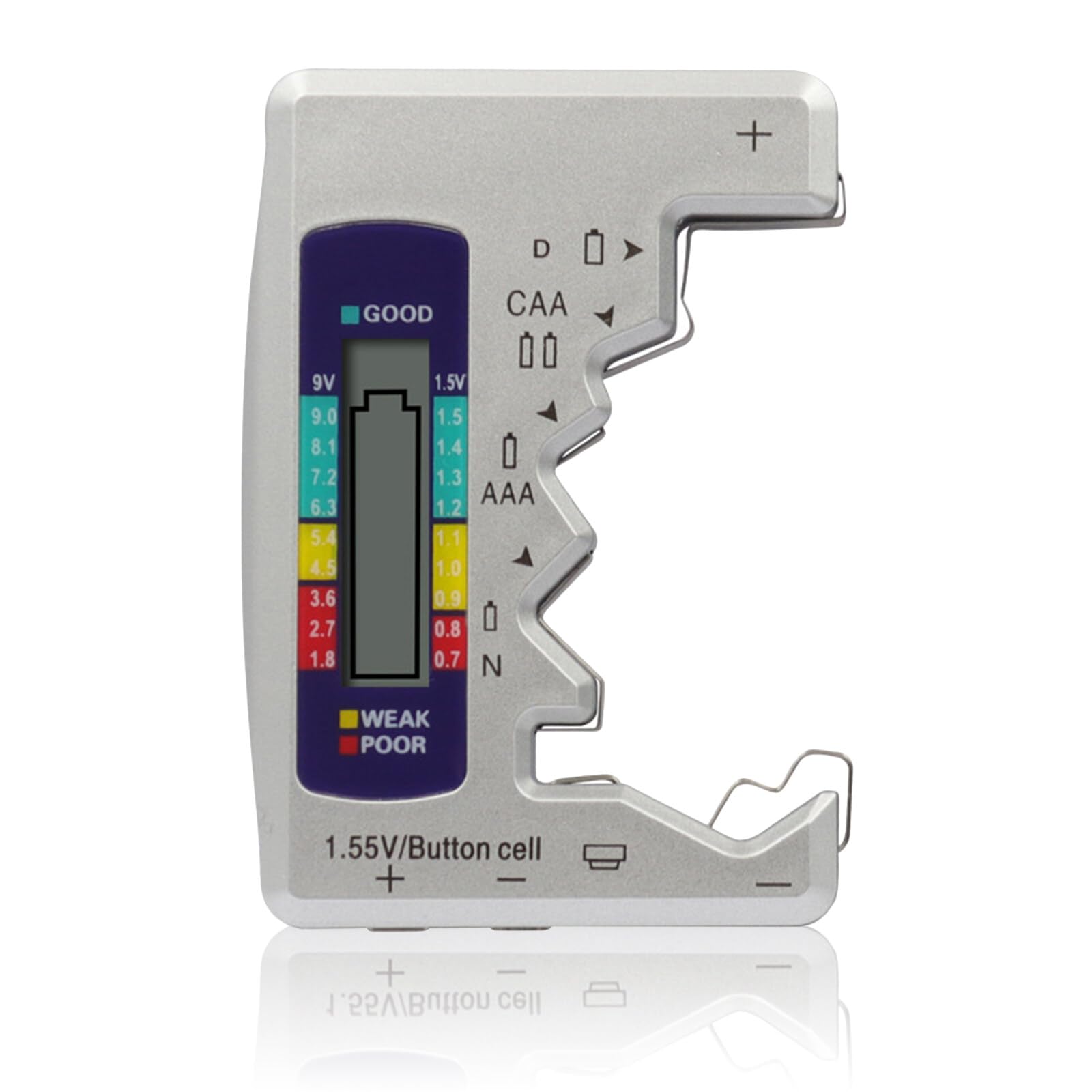 Tester Batterie Digitale con Display LCD per 1,5V AA AAA C D N Bottone 9V 6F22