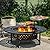 OutVue 47 Inch Fire Pit with 2 Grills, Wood Burning Fire Pits for Outside with Lid & Poker, BBQ& Outdoor Firepit & Round Metal Table 3 in 1 for Patio, Picnic, Party