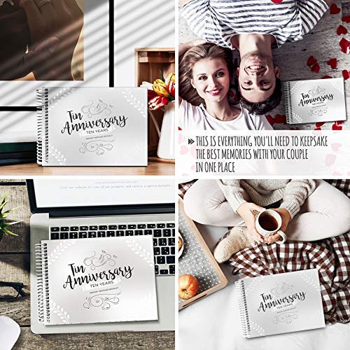 10Th Wedding Anniversary Memory Book With Stickers And A Matching Card | Memory Journal For Your Special Tin Anniversary | The Perfect Keepsake Booklet For Special Memories | For Husband And Wife #TOP2