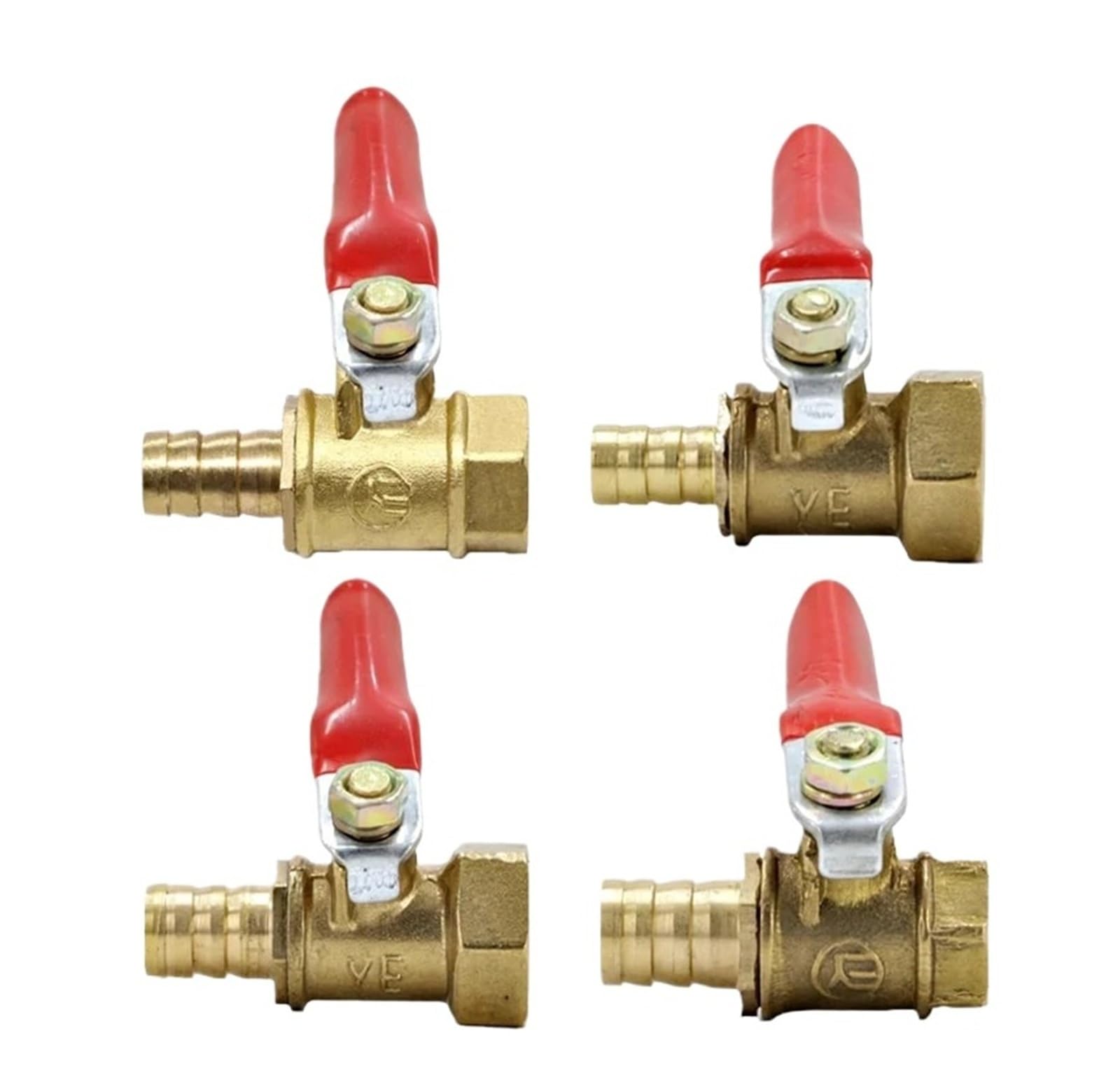 Vanne à boisseau sphérique cannelée étanche en laiton 1/4" pour tube cuivre