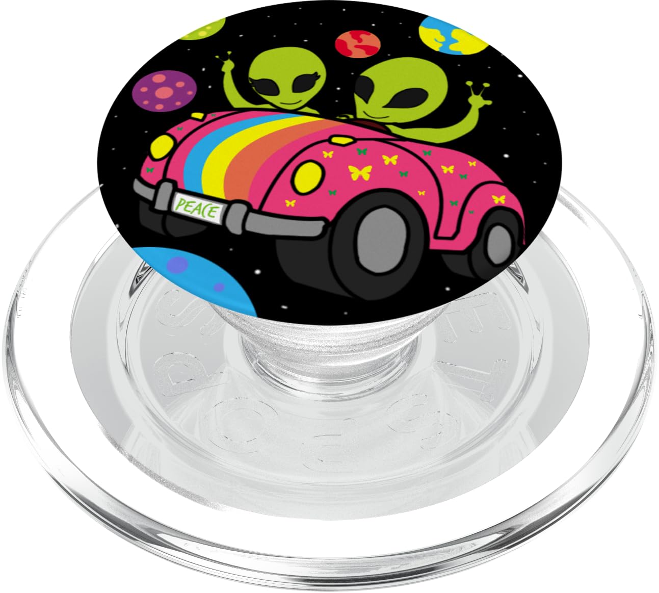 Alien Phone-Grip 70s 80s 90s Driving Car Galaxy Funny Gift PopSockets PopGrip for MagSafe