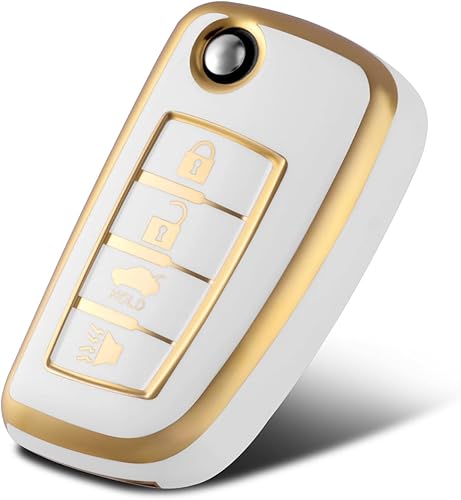 Funda protectora de TPU para llavero inteligente compatible con Nissan plegable Key X-Trail Juke F15 Rogue Qashqai J11 Tiida Murano Maxima 4 botones