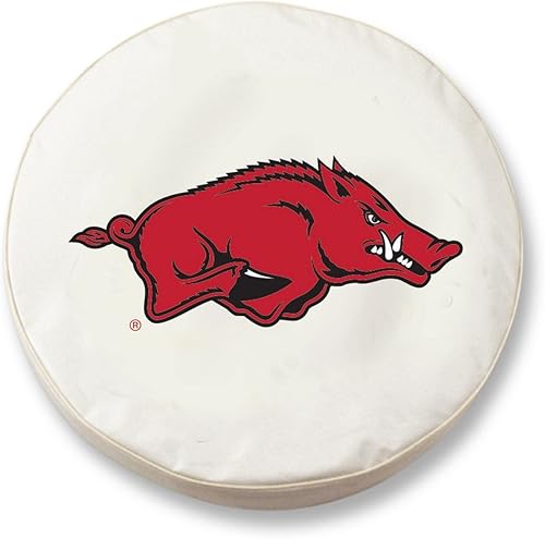 Holland Bar Stool Co. Arkansas Razorbacks HBS Cubierta de neumático de repuesto de vinilo blanco