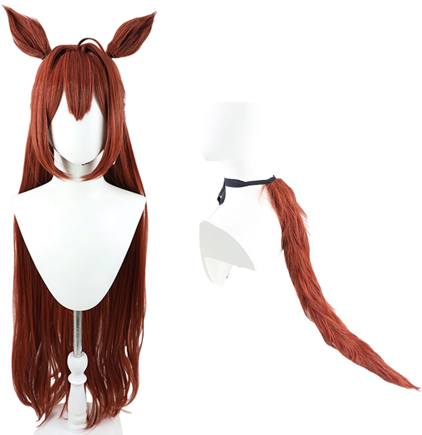 Amazon.co.jp: コスプレウィッグ 尻尾 かつら 馬耳 小物 ストレート