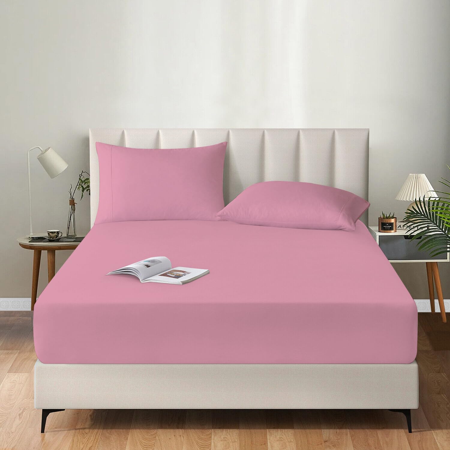 MistyMorning Extra Deep Fitted Sheet 16''/40cm, Egyptian Cotton bed sheets with 200 Thread Count - Image 2