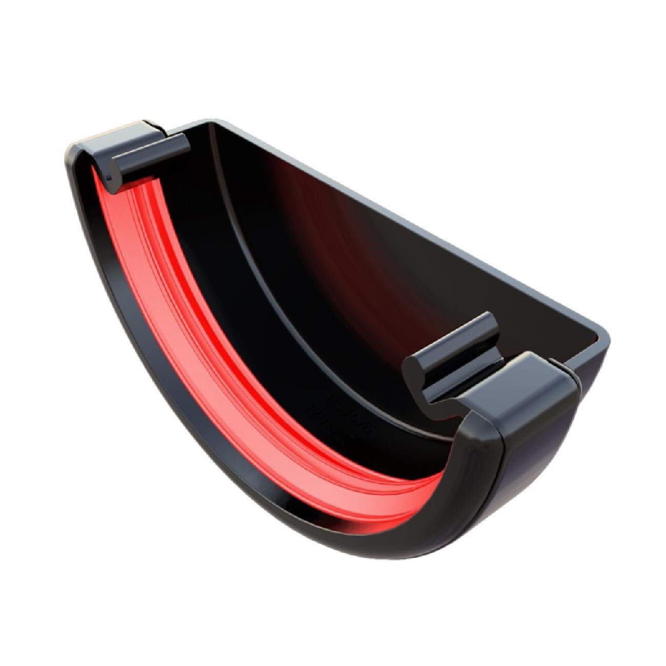 Freeflow Black Round Gutter External Stop End, 112Mm Rain Water Systems