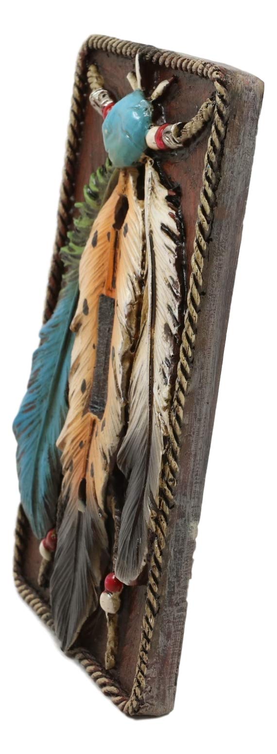 Southwestern Dream Catcher Outlet Cover Set – Native American Feather Design With Turquoise & Beads, Set Of 2