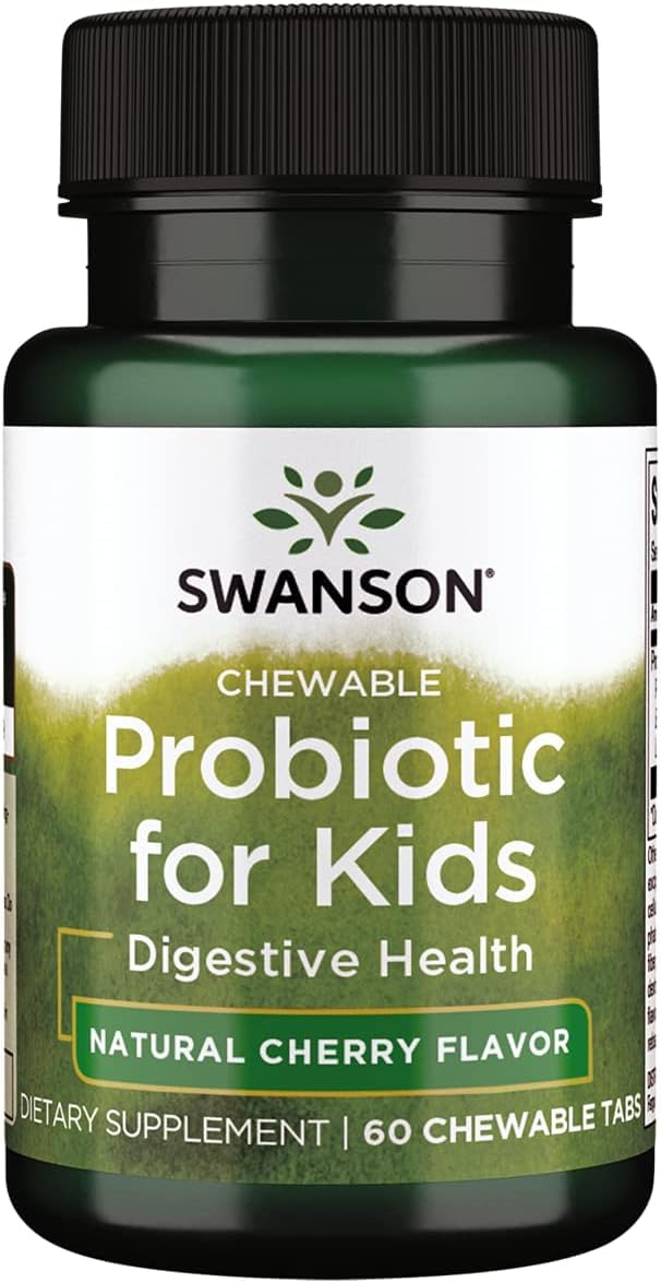 Swanson Probiotic Kids Natural Cherry 3 Billion CFU, 60 Chewables
