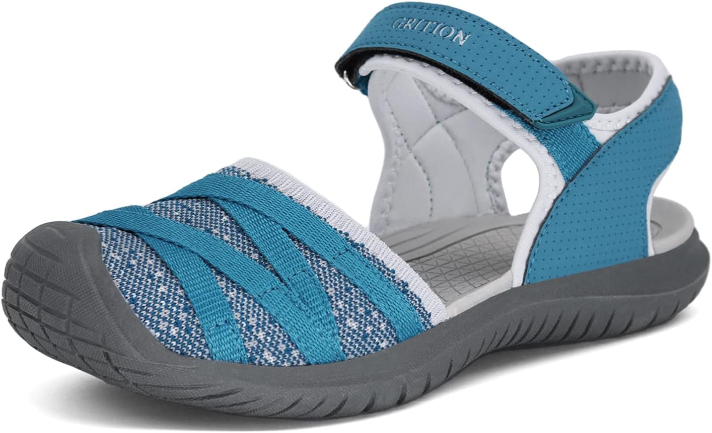 GRITIONHiking Sandals Women Comfortable, Closed Toe Lightweight Outdoor Athtletic Sports Sandals Adjustable Breathable Waterproof For Beach Summer