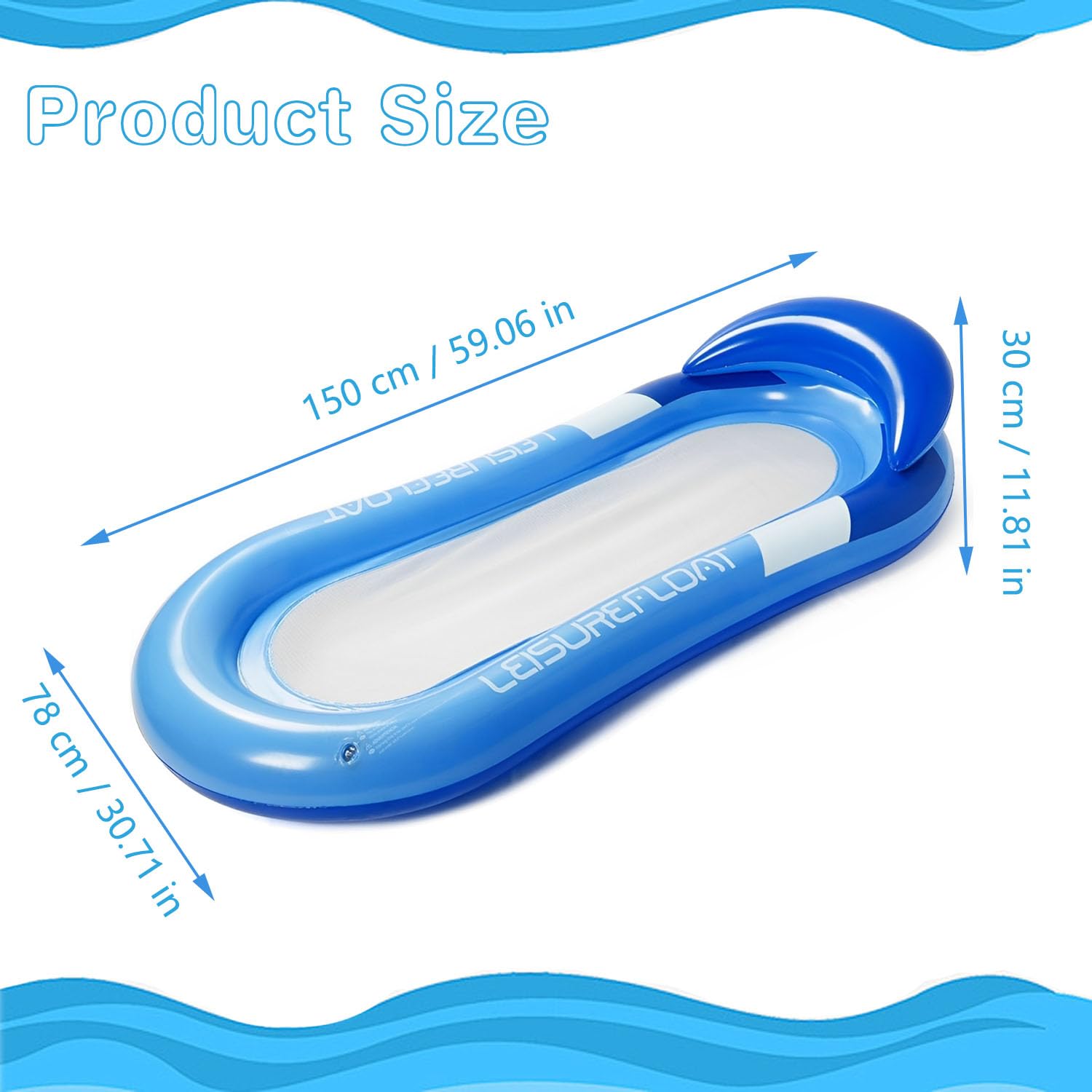 Fauteuil Gonflable Piscine Semi-immergé – Matelas Filet Pour Adulte – Piscine, Plage, Lac – Confortable Et Durable – Idéal Pour Se Détendre Sur L'eau