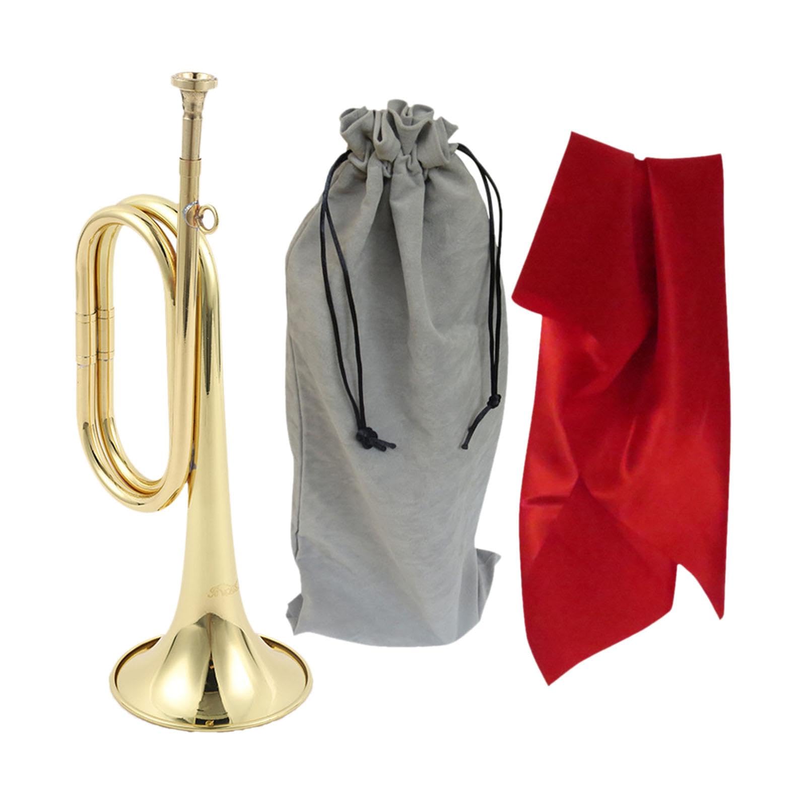 TISHITA Trompete Marschmusik Blasinstrument Bugle Aus Messing für Laute Akustische Effekte Und Tragbares Design für Paraden Musikveranstaltungen Sc, Style C