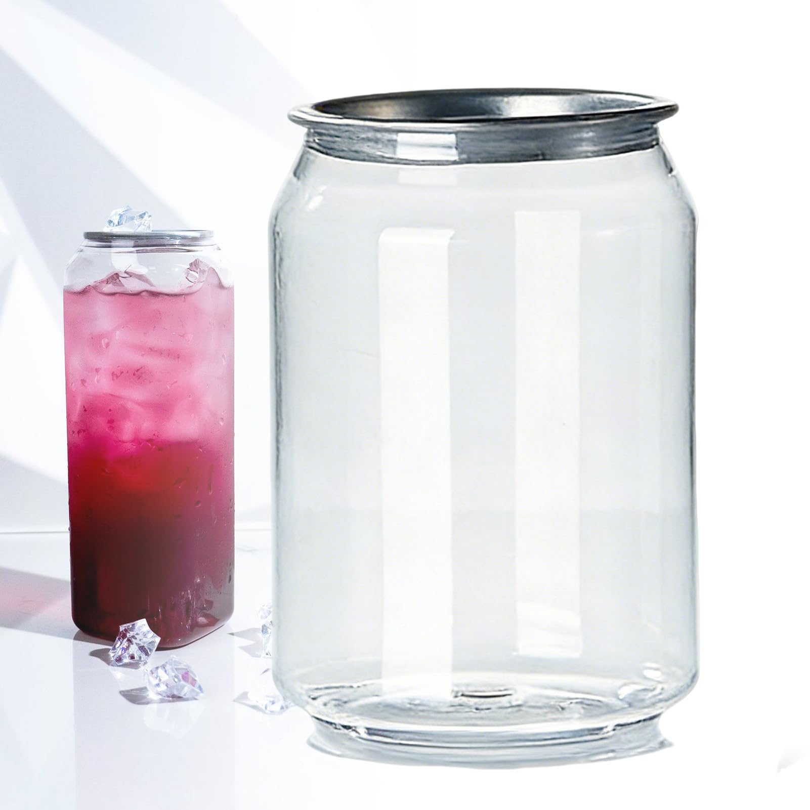 Tazze monouso in plastica Pet per sigillare lattine, con coperchi in Alluminio, a Tenuta stagna e Adatte al Contatto con Gli Alimenti, compatibili con Macchine sigillatrici per lattine, 400