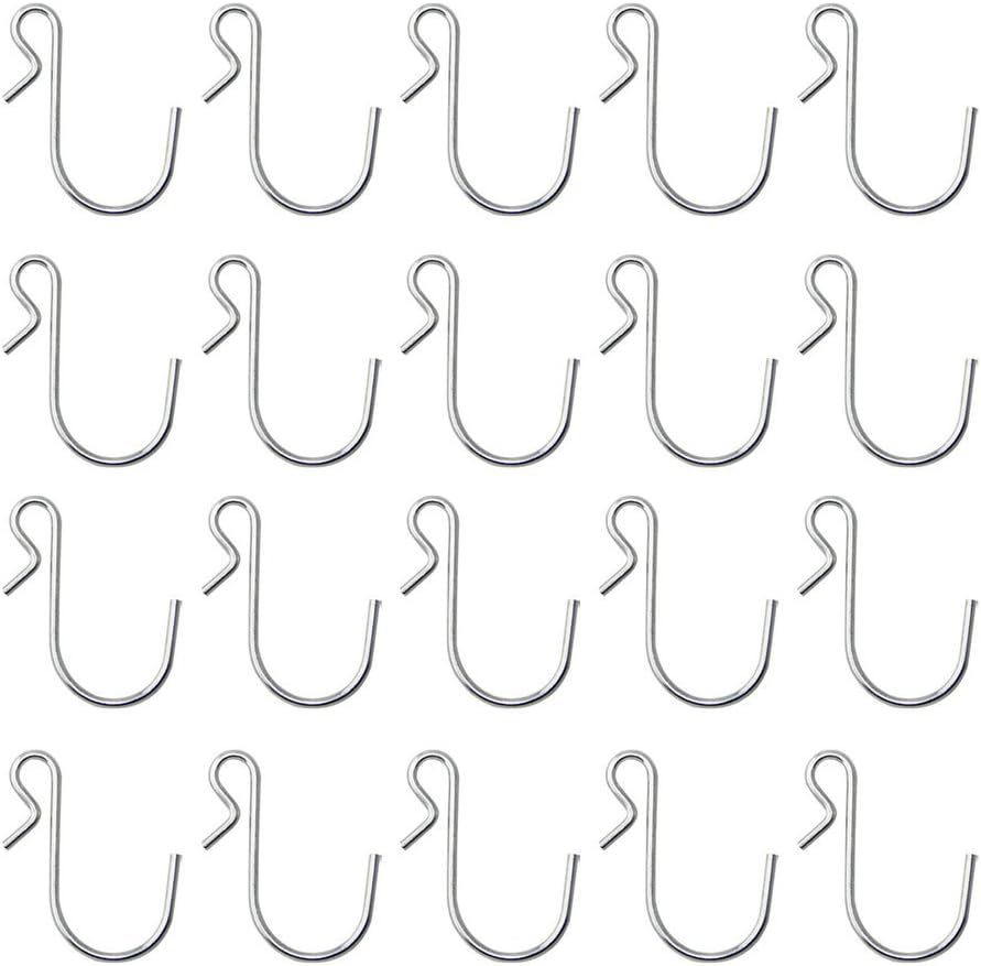 YiwerDer 20-Pack Polished Metal Steel Clip Type Hanging Hooks, Holds up to 10 lbs (Small Size)
