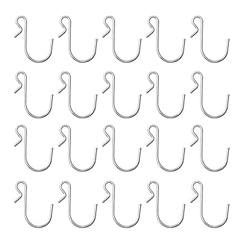 YiwerDer 20-Pack Polished Metal Steel Clip Type Hanging Hooks, Holds up to 10 lbs (Small Size)