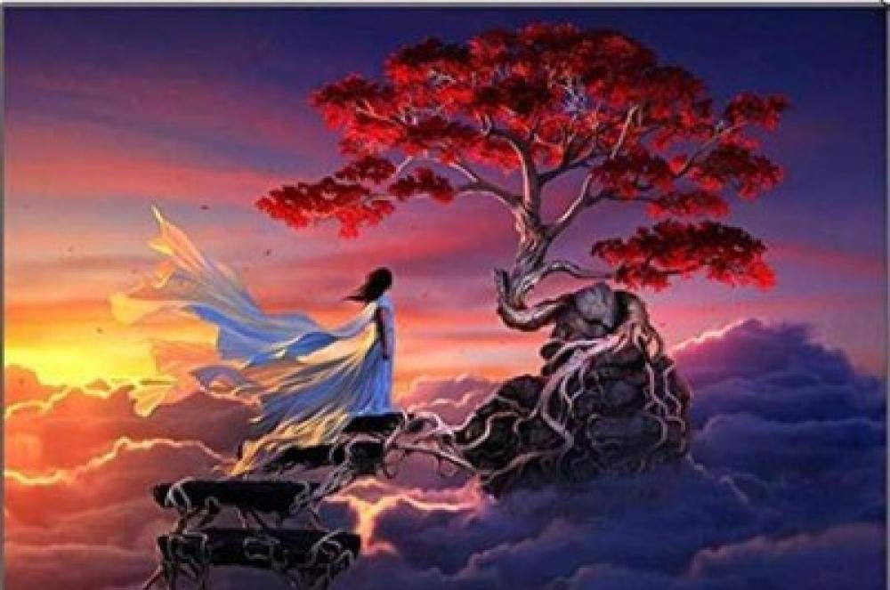 Kit Peinture Diamant 5D Paysage Nuage Broderie Point de Croix Mosaïque Résine 40x50