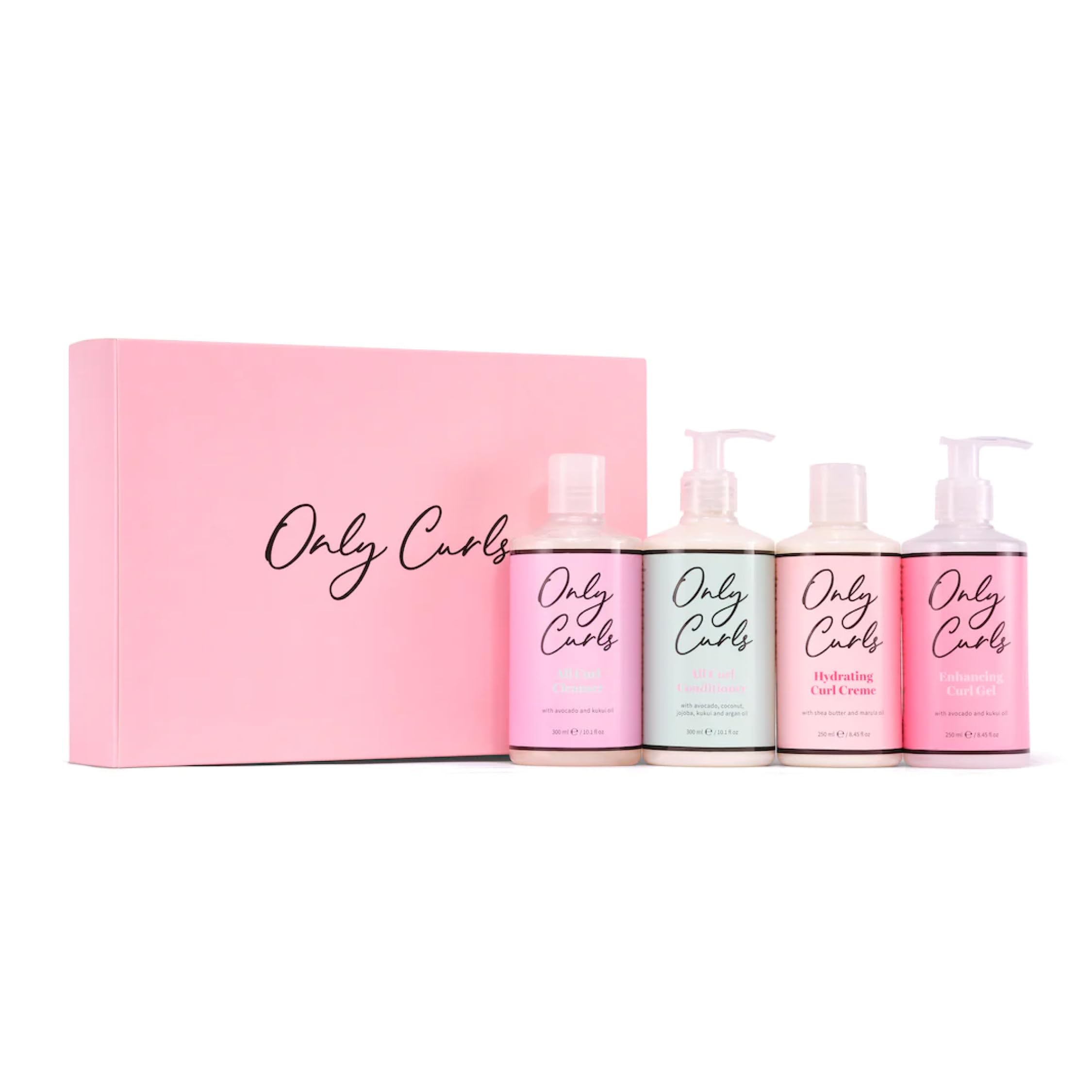 Only Curls Full-Size Bundle, 250ml & 300ml, Curly Hair Product Set, Nourishing Shampoo, Detangling Conditioner