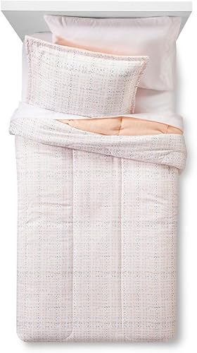 Room Essentials Juego de cama de 5 piezas (coral, verde azulado, diseño verde/blanco)