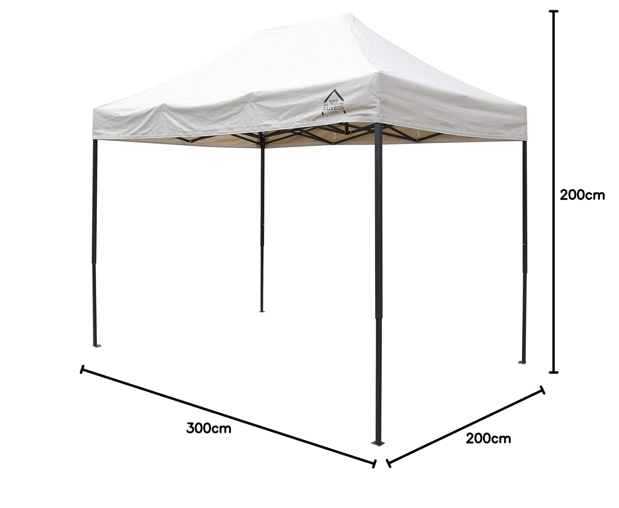 All Seasons Gazebos | 3x2m Pop Up Gazebo mit 4 Seitenwänden, Zubehörpaket & Rolltasche | Schwerlast, vollständig wasserdicht, hochwertige Materialien (Beige)