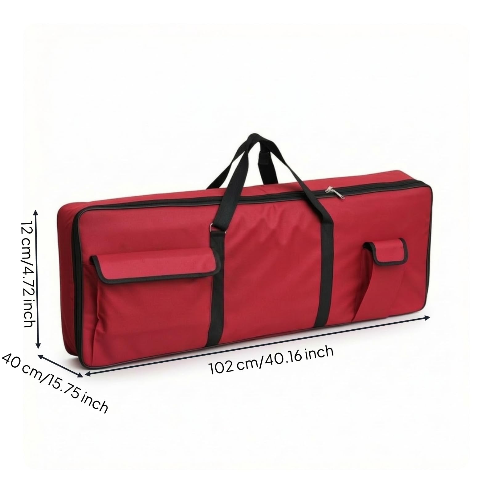 Custodia Tastiera 61 Tasti Borsa Tastiera Elettronica Sacca Sintetizzatore Astuccio Strumentale con Struttura Imbottita, Borsa Per Tastiera 61 Tasti, Array, Rosso