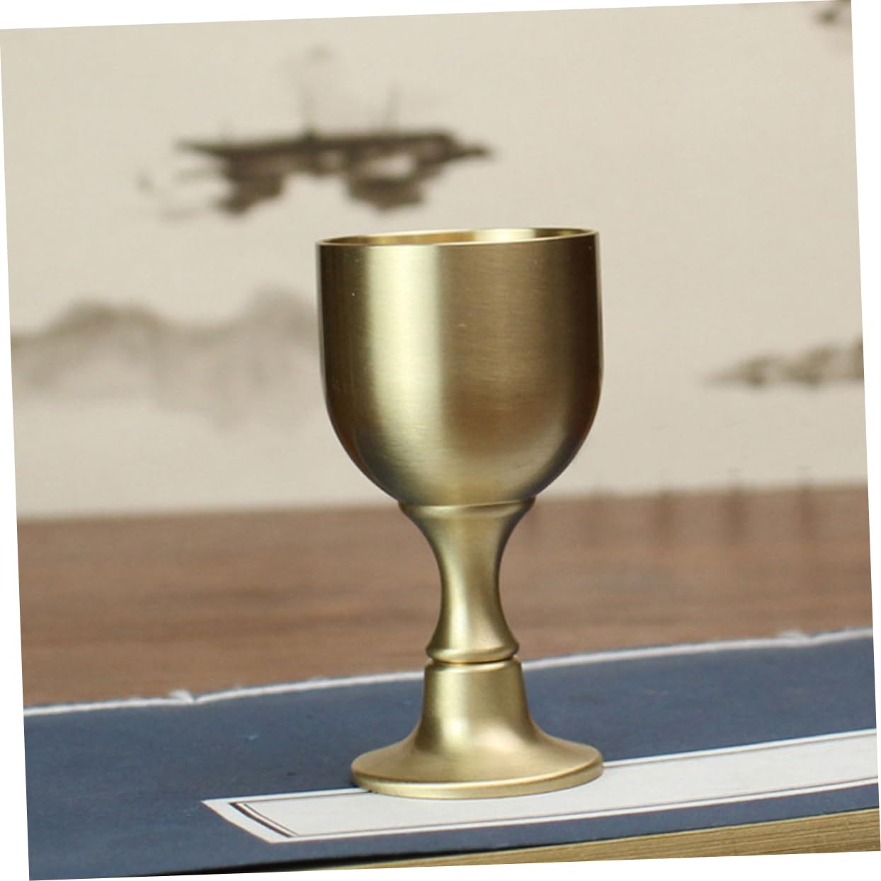 Unomor Messing Kelchglas Mit Hohem Fuß – Goldene Trinkbecher Für Wein & Tee, 8x8 Cm