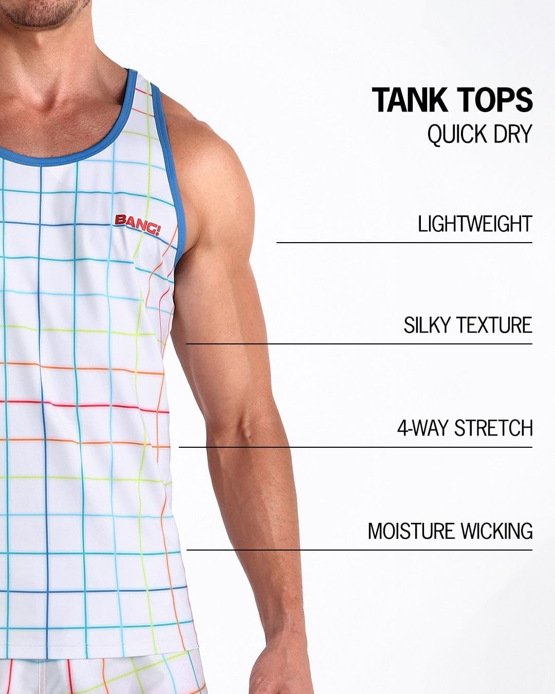 Bang Men's Muscle - Tank Top - Sleeveless Sportswear Gym Fitness Workout Clubbing