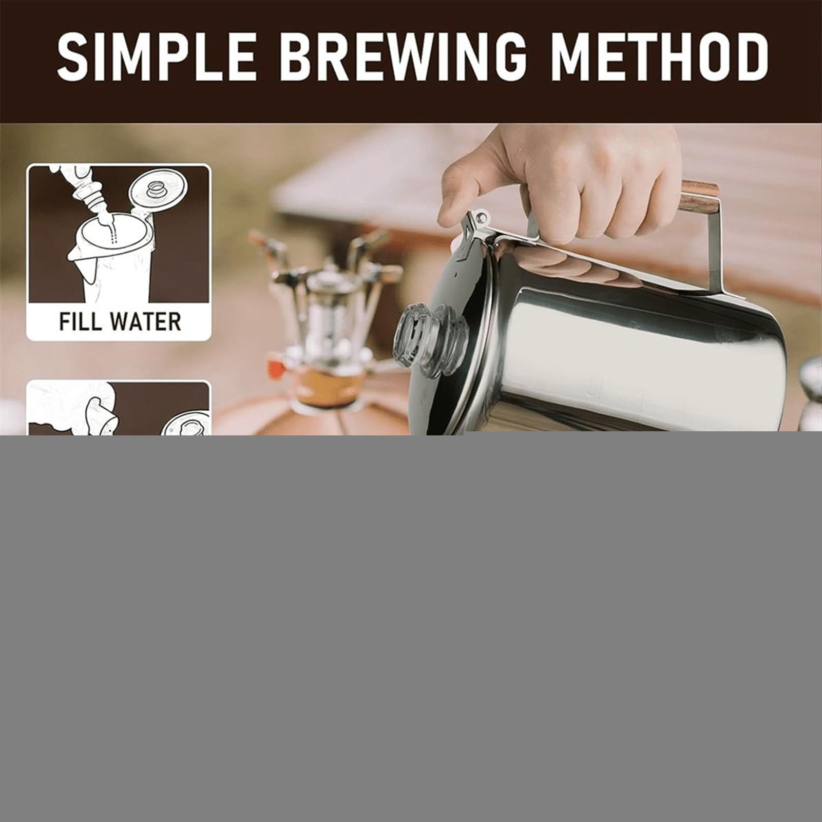 de Camping Máquina Para Café Portátil Comercial Compacta Inoxidable