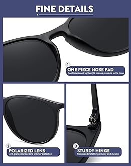 WOWSUN Retro Polarized Sunglasses Womens 2026 Trendy Round Classic Glasses