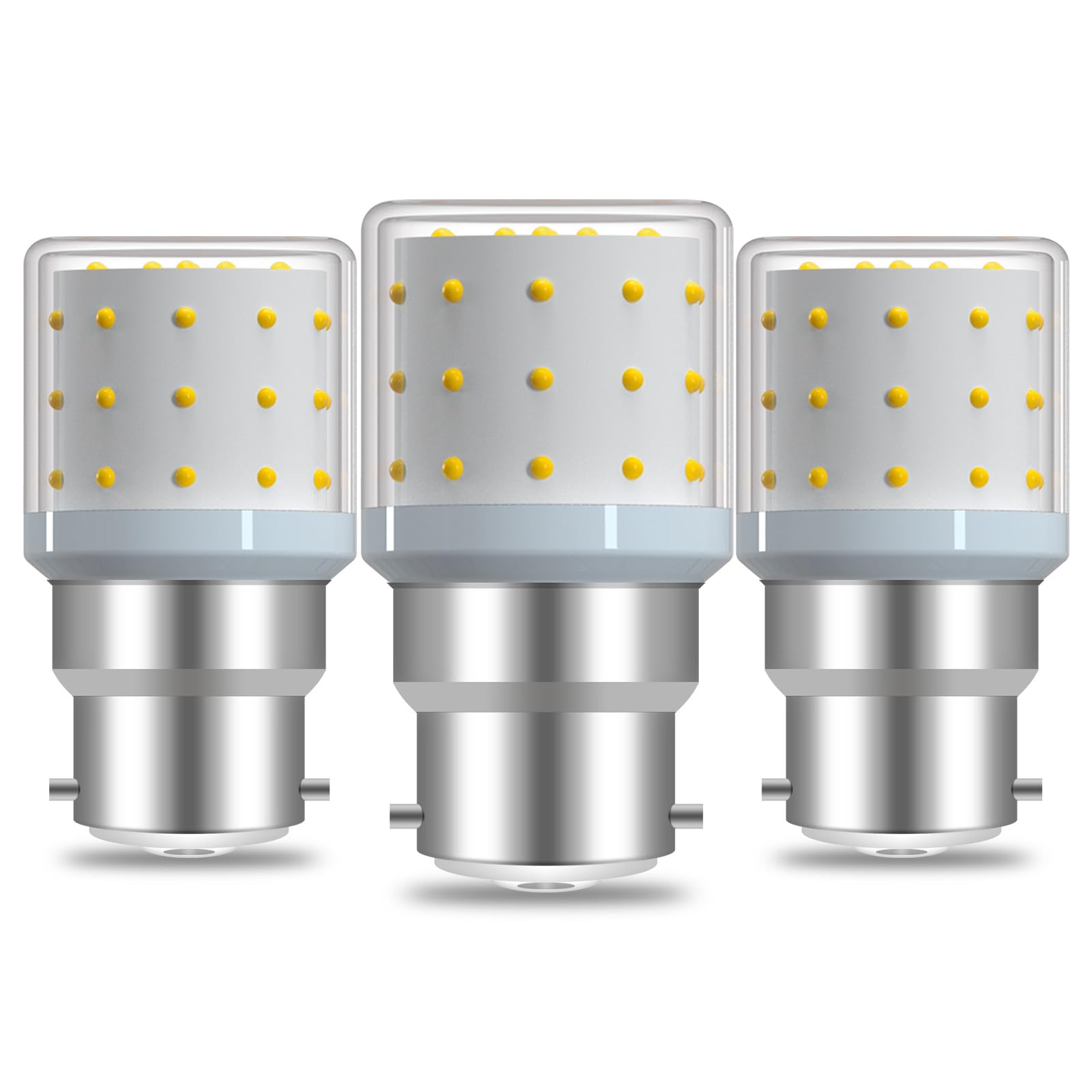 ZHENMING Bayonet Light Bulbs 80W 60W Equvialent,B22 LED Bulb 6W Warm White 2700K 800LM 100-265V Non-Dimmable Corn Light Bulbs for Chandeliers Wall Lamps