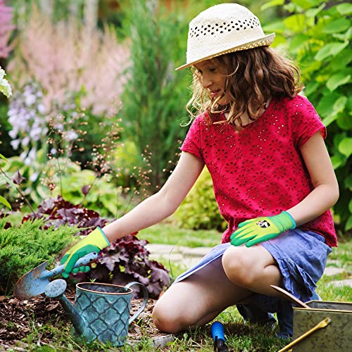 Kanglongda 2 Pairs Age 5-7 Kids Gardening Gloves, En388 2131X Outdoor Protective Work Gloves With Breathable Micro-Foam Coating For Gardening, General Purpose, Courtyard #TOP3