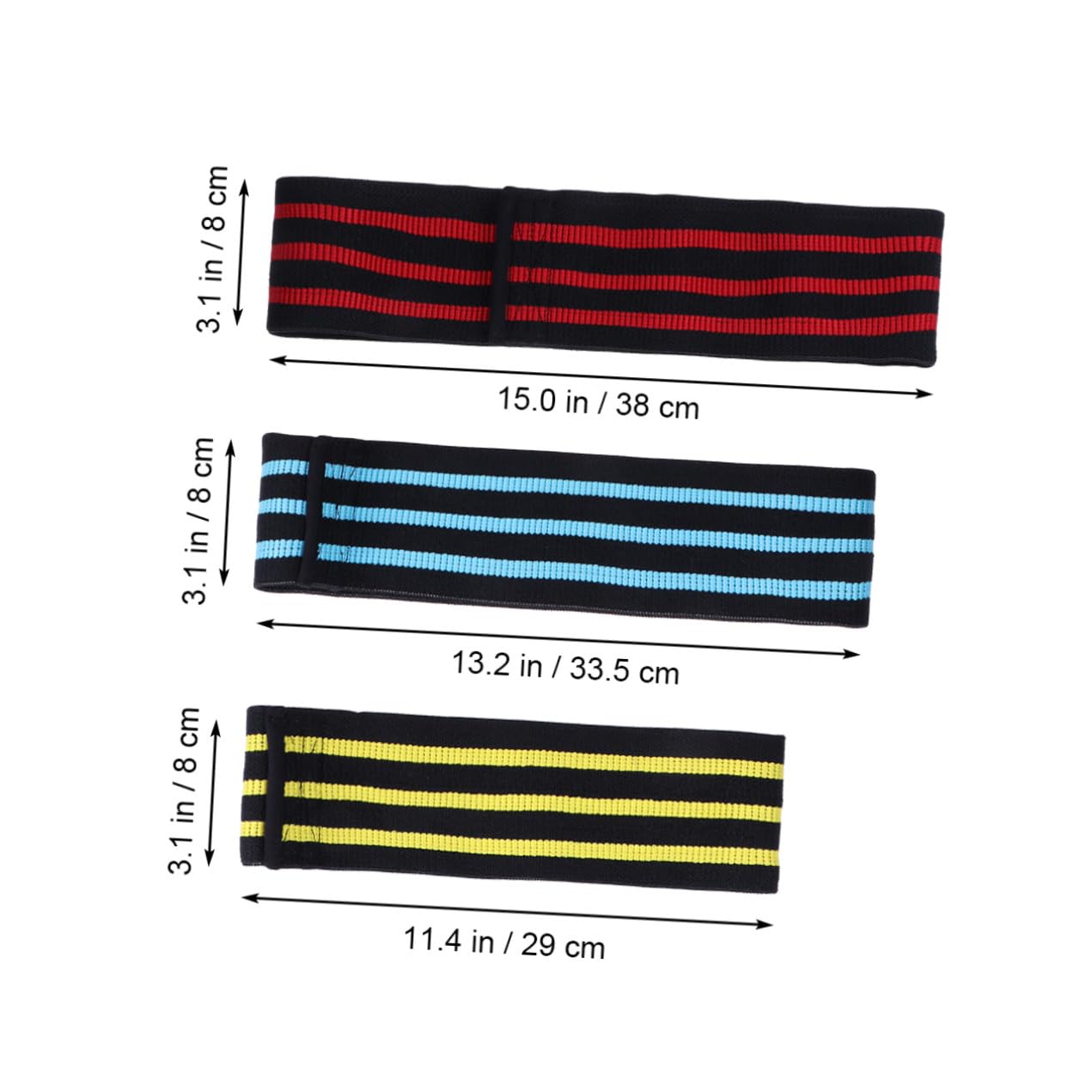 Yardwe 3pezzi Fasce Elastiche Per Esercizi Band Per Glutei e Fianchi Colori Casual Adatte Per Allenamenti Casa e Palestra s
