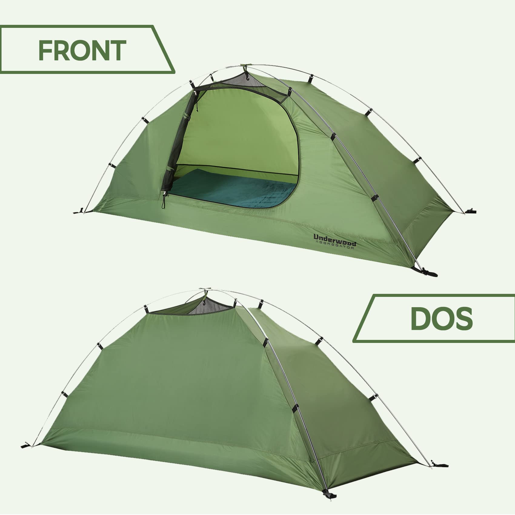Tente 4 Saisons 1-2 Personnes, Imperméable UltraLégère Compacte pour Hiver | Montage Facile, Petit Format, Léger, Imperméable, Résiste au Vent et à la Neige, pour Randonnée Trekking Montagne Outdoor