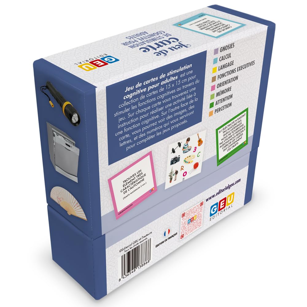 Editorial GEU Jeux DE SOCIÉTÉ Adulte | Memory Adulte | Jeux Alzheimer | Cartes De Stimulation Cognitive | Améliorez, La Mémoire, L'attention, Le Langage | Jeu pour Senior