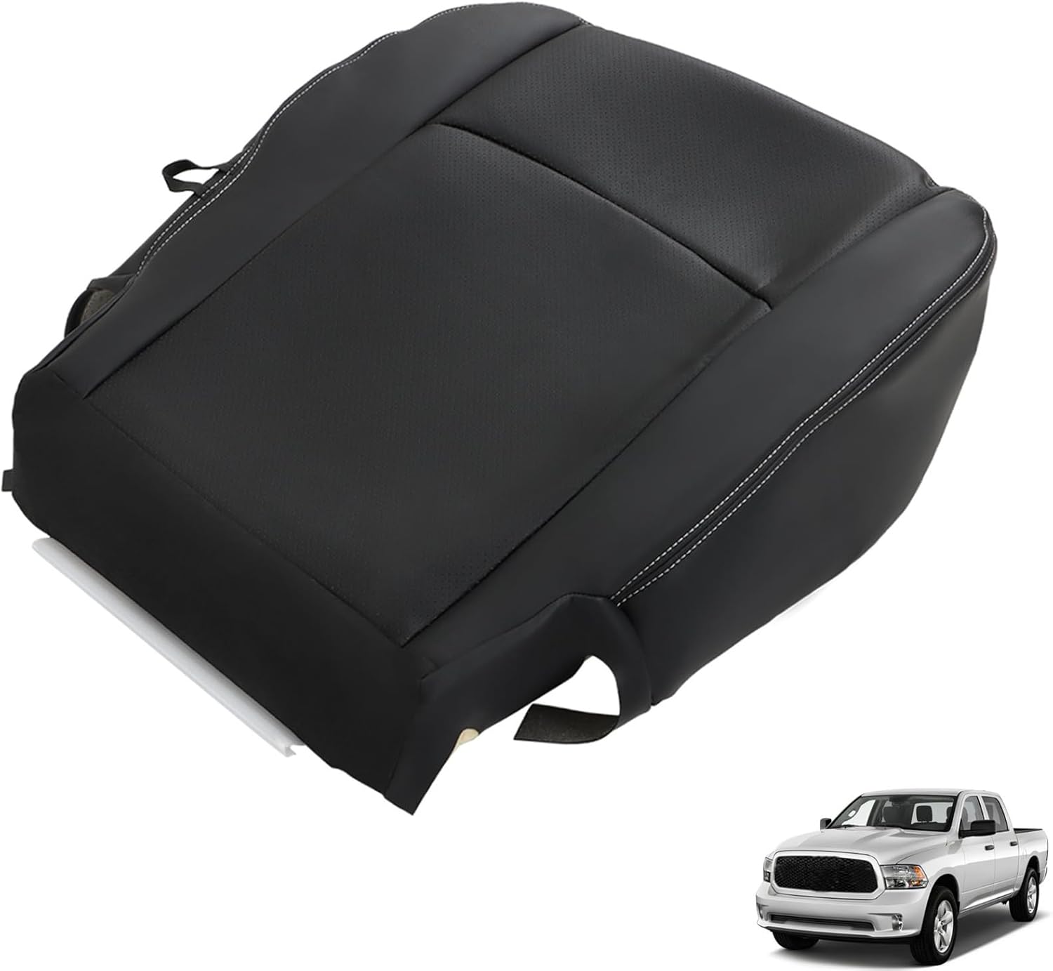 Seat Cover Passenger Side Bottom Black Leather Replacement for R-a-m 1500 2013-2018