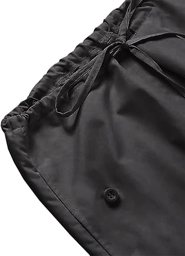 Miniatura 7 de Pantalones de paracaídas para mujer, cintura elástica, con cordón, pantalones cargo con bolsillos, pantalones casuales de senderismo