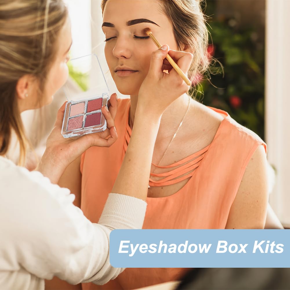 Kit de 4 cajas vacías de sombra de ojos, paleta de maquillaje personalizada delgada, contenedor de lápiz labial con 20 bandejas de paleta para viajes, cosméticos y proyectos de manualidades 6