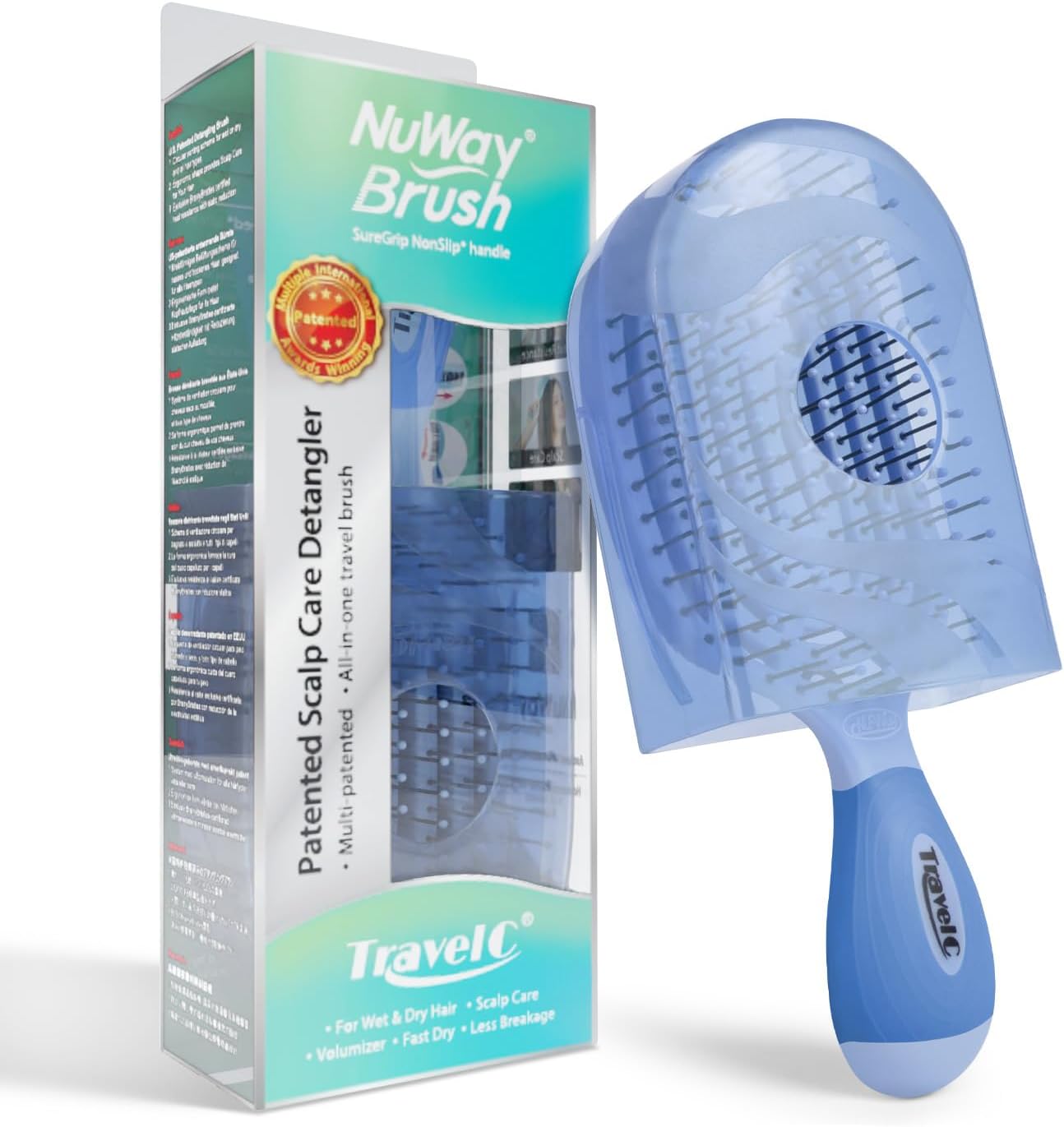 NuWay 4HAIR U.S. Patented Vented TravelC for All Hair Types is Hair Dryer Safe (Baby Blue)