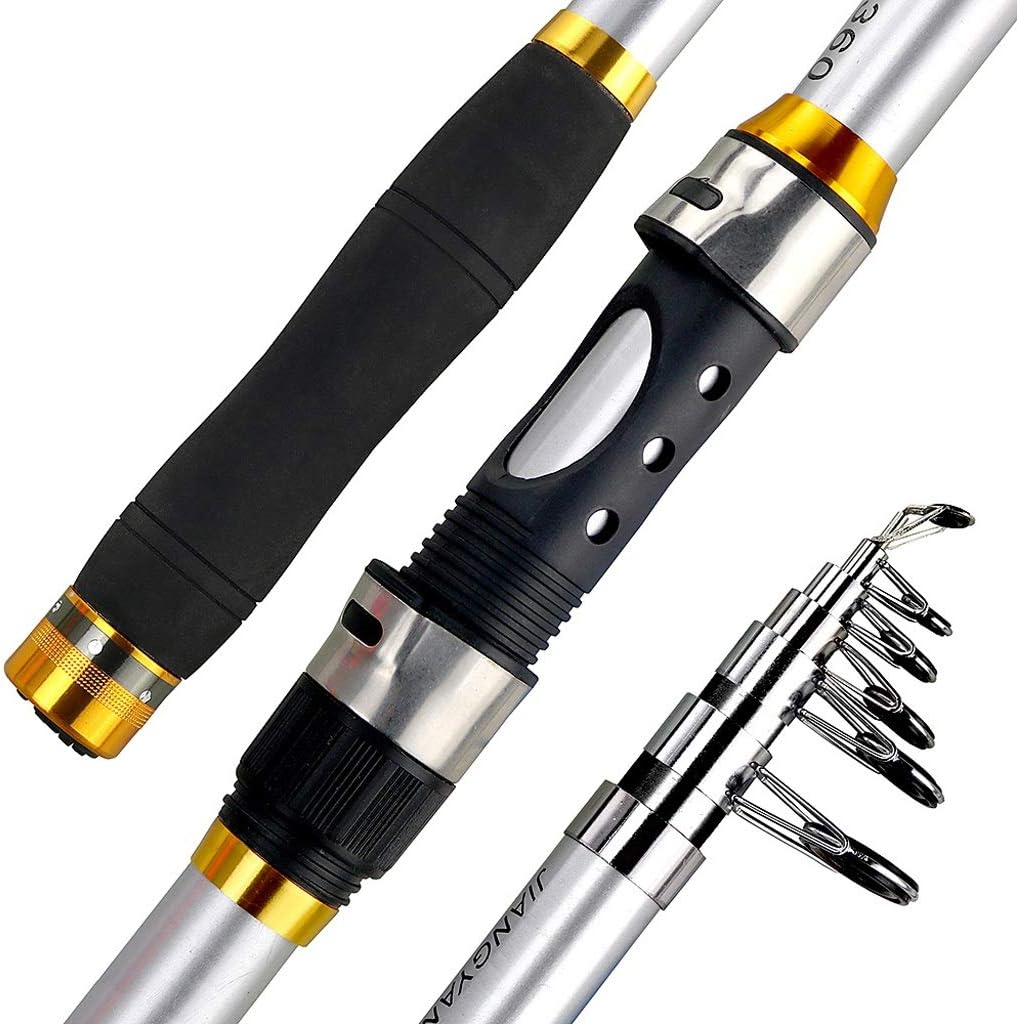 Carbon Fiber Telescopic Carp Sea Fishing Rod Pole Portable Spinning Travel Ultralight 2.1M 2.4M 2.7M 3.0M (Color : White Size : 2.1m) (White 2.7m)