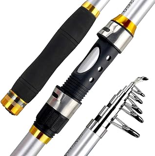 Caña de pescar telescópica de fibra de carbono para carpas marinas, portátil, giratoria, de viaje, ultraligera, 2,1 m, 2,4 m, 2,7 m, 3,0 m (color: blanco, tamaño: 2,1 m)