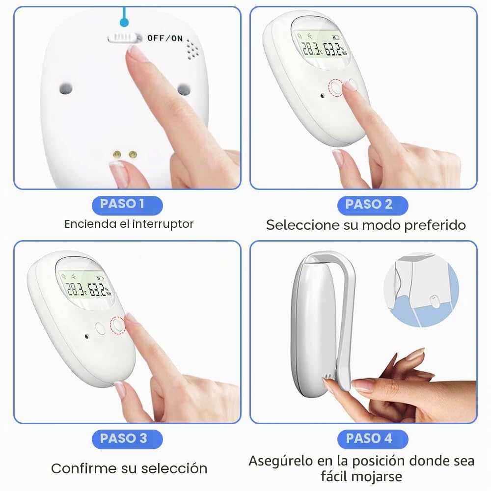 Alarma de Enuresis Inalámbrica, Alarma de Pee para Niños, 3 Modos de Trabajo, Recargable por USB-C, Alarma Enuresis Nocturna Niños, Dispositivo Pipi Stop para Niños, Mayores