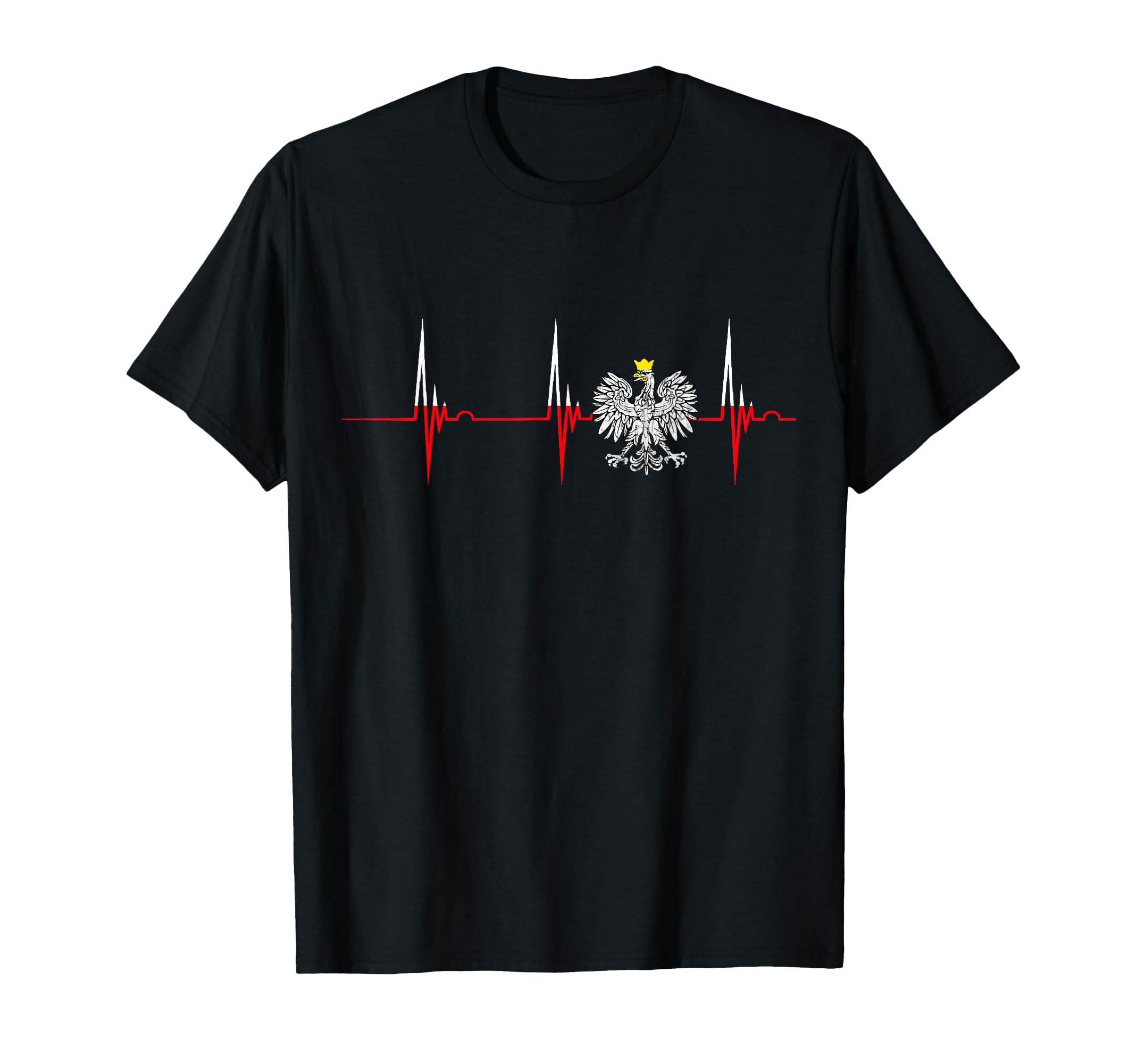 Polska Eagle Pole Heartbeat ECG Pulse Polish Pride T-Shirt