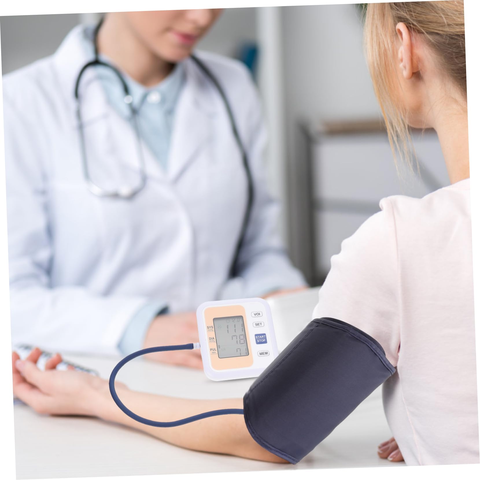 Hemobllo 1Set Tensiometro Elettrico Braccio con Display Monitoraggio Pressione Arteriosa per Uso Memoria Automatica e Facile per Anziani Compatibile