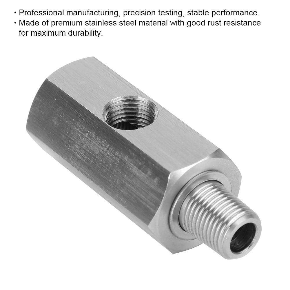 Adattatore sensore pressione olio, manometro pressione olio M10 Adattatore Tee a NPT Turbo in acciaio inossidabile
