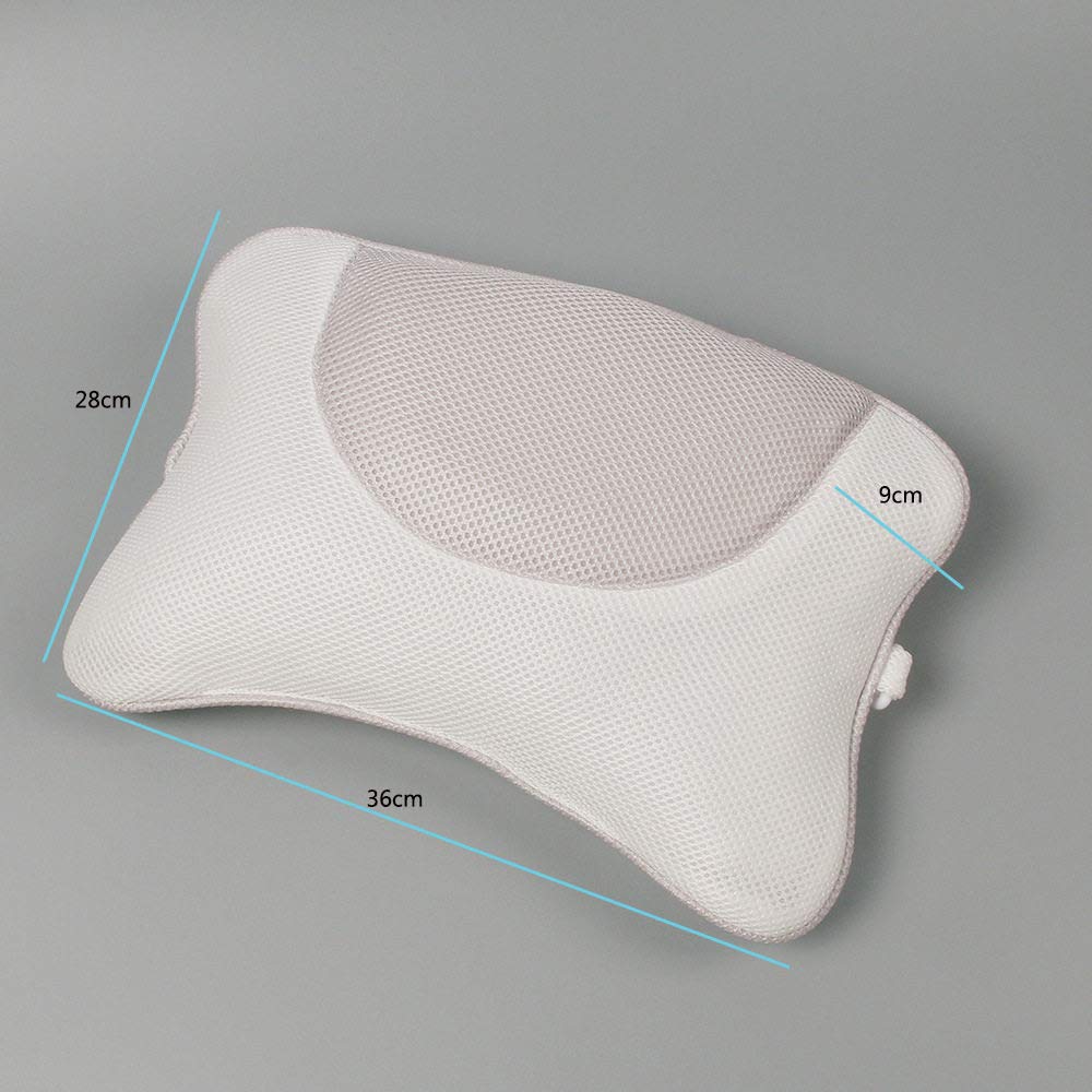 HAIBI Oreiller De Bain, Coussin De Baignoire 3D Mesh Neck Back Spa Coussin Coussin Neck Back Support Non-Slip Comfort Bathtub Headrest