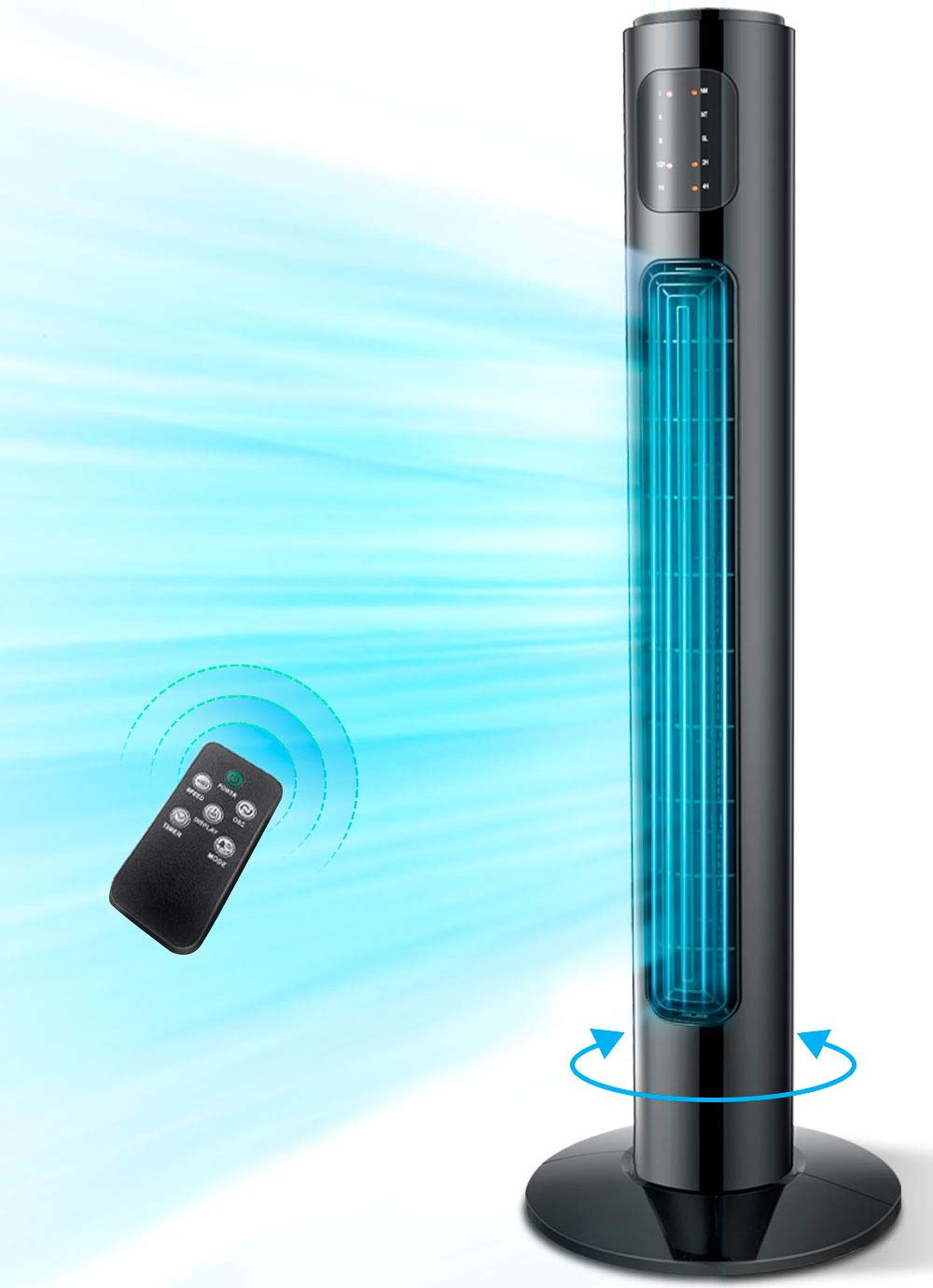 Buy Tower Fan, 38 Inch Oscillating Quiet Cooling Powerful Floor Fan