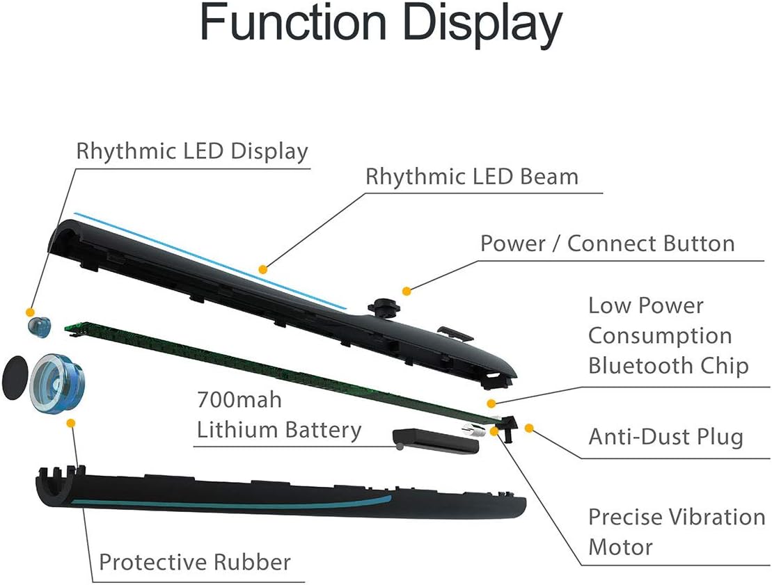 AEROBAND Drum Sticks Air Electronic Drum Set with Light, Bluetooth Wireless Connection Pocketdrum, 3 Modes Portable Drumsticks Indoor/Outdoor Travel Using- 1 Pair