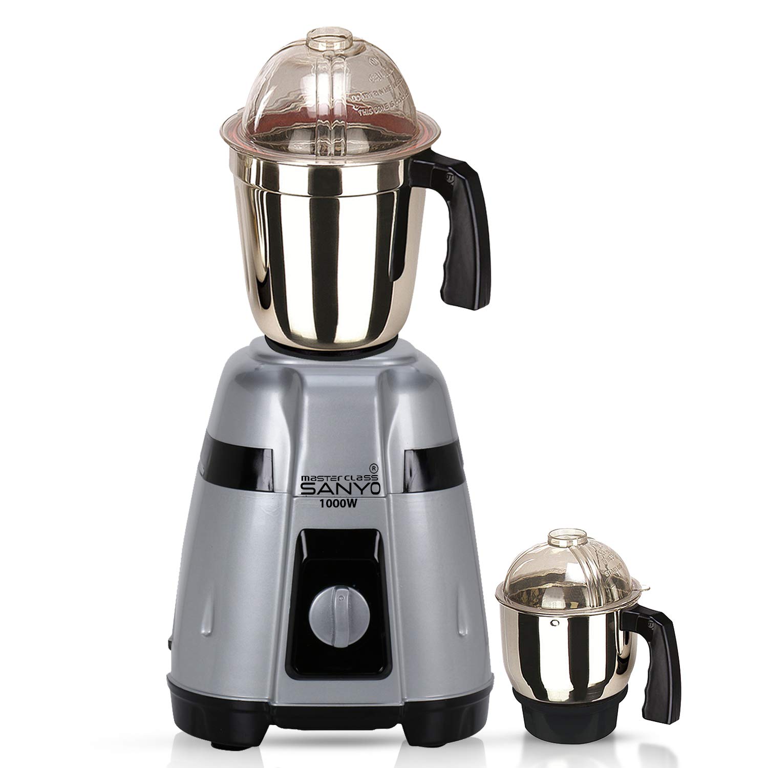 MASTER CLASSSANYO Silver Color 1000Watts Mixer Grinder with 2 Steel Jar (Chutney Jar and Large Jar) MGF20-MCS-867
