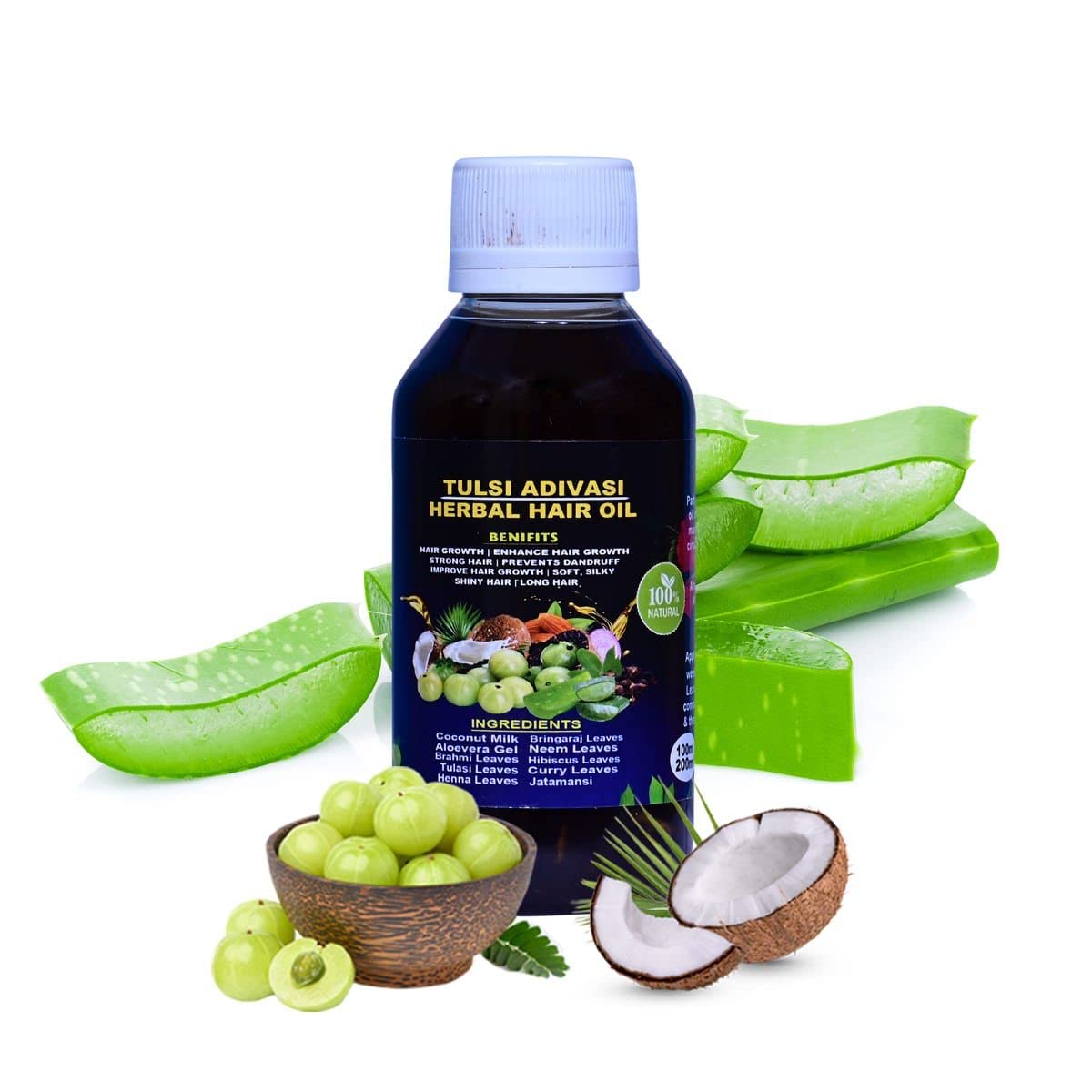 Neelambari Herbal Ayurveda TULSI MARUTHI HAIR OIL FOR HAIR CARE (TULSI adivasi hair oil-002-1000)